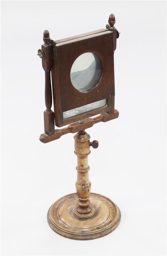 A George III mahogany zograscope, 2ft.